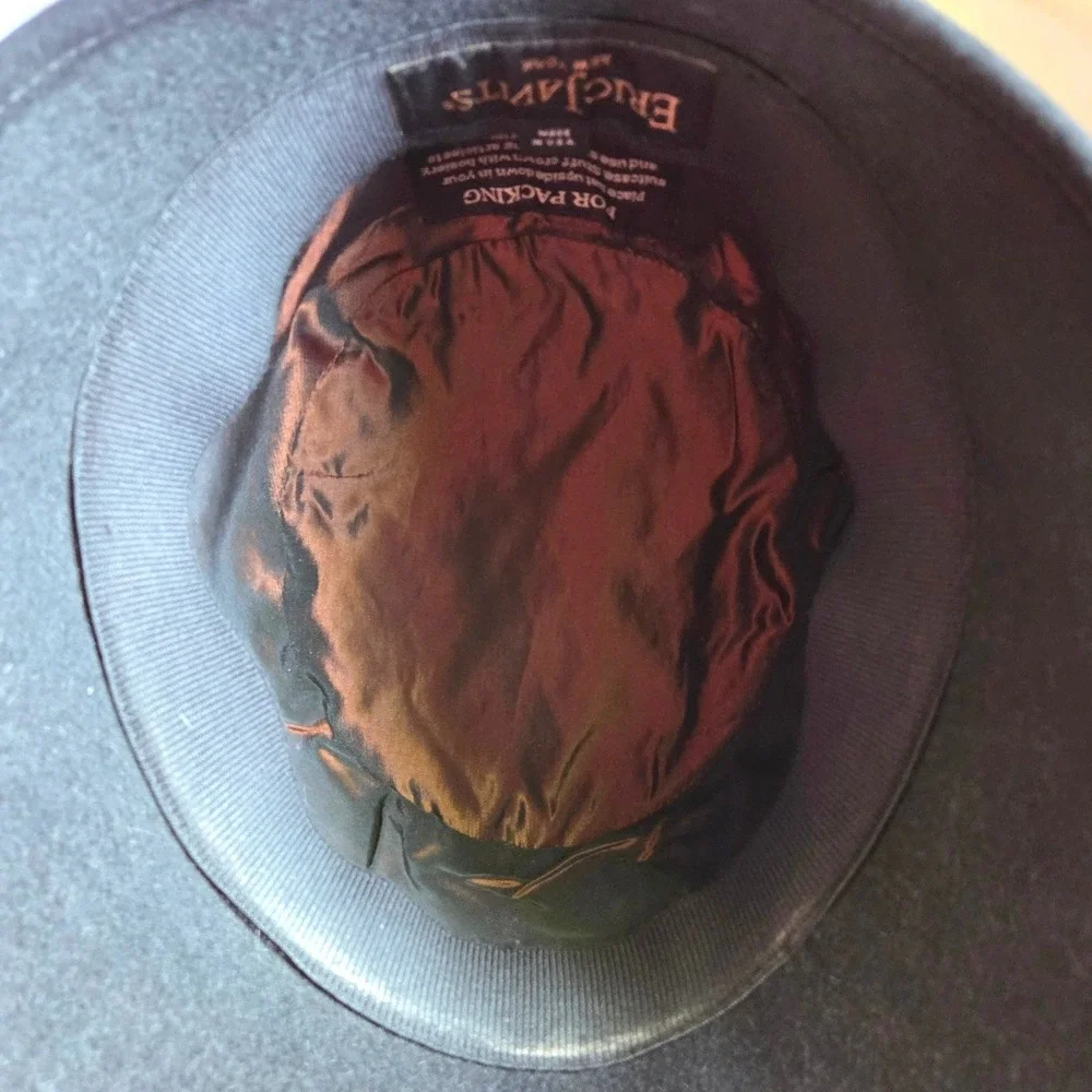 Eric Javits Cloche Hat Women Sz 7 1/8 Black Excellent Wool Felt Bow Packable USA - Picture 6 of 8